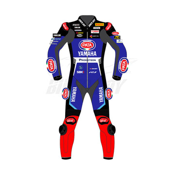 Jonathan Rea 2024 Yamaha PATA SBK MotoGP Racing Suit | Premium Leather & CE Armor for Maximum Protection