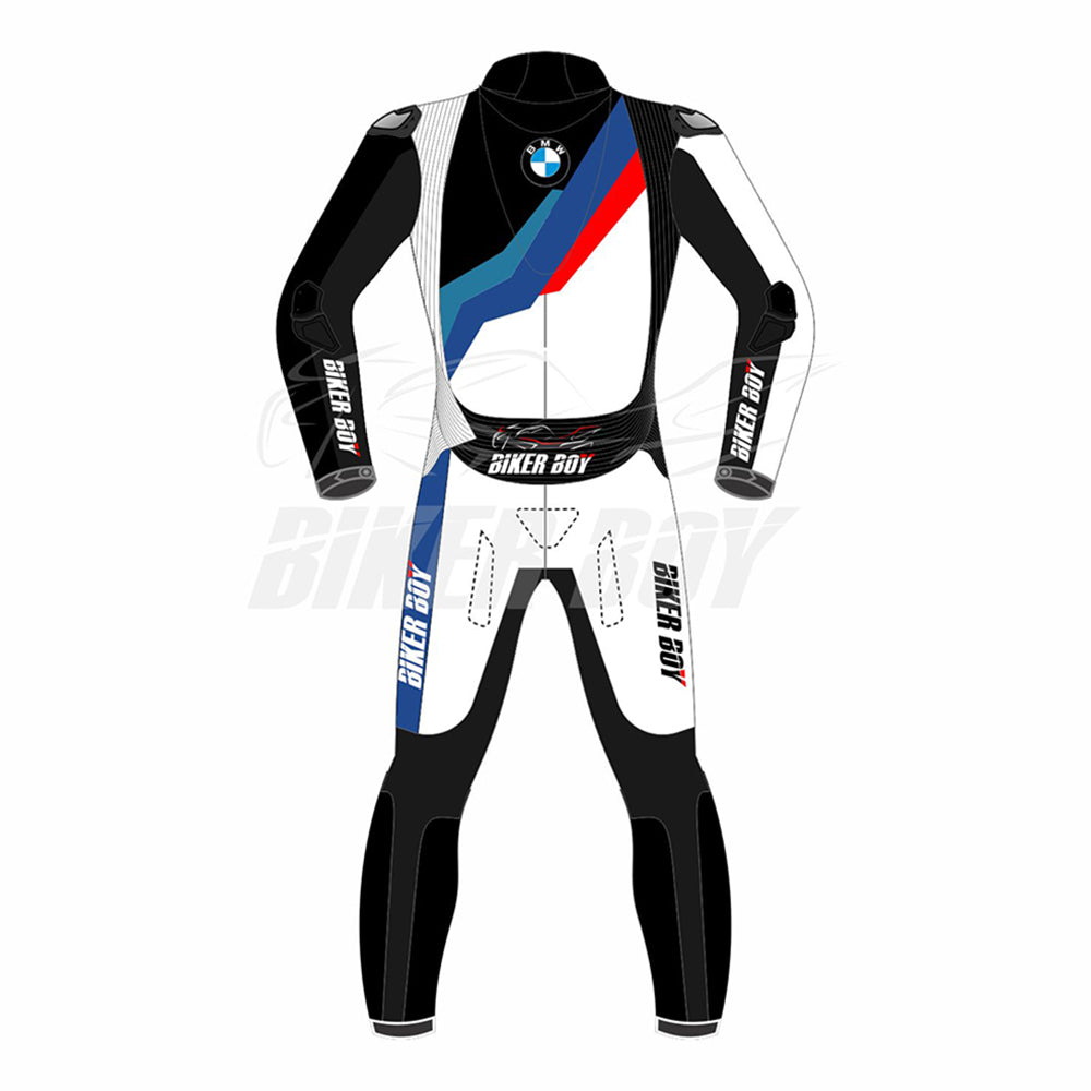 BMW Motorrad Dyno S1 Leather Racing Suit 2023 – High-performance leather suit designed for MotoGP riders, offering superior protection and agility during intense racing conditions in the 2023 season.