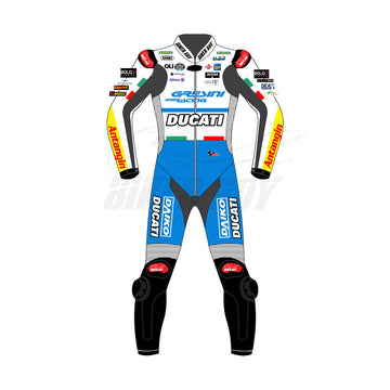 Marc Marquez Ducati Racing Suit – British GP 2024 | MotoGP Leather Suit with Ducati & Gresini Racing Design for Maximum Protection and Comfort