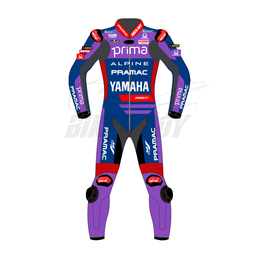 Miguel Oliveira 2025 MotoGP Pramac Leather Race Suit - Official #88 with CE-Certified Armor and Aerodynamic Design