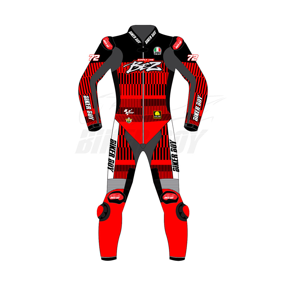 Marco Bezzecchi 72 2024 MotoGP Winter Test Racing Suit for Men - Professional Leather Motorcycle Gear with CE Armor