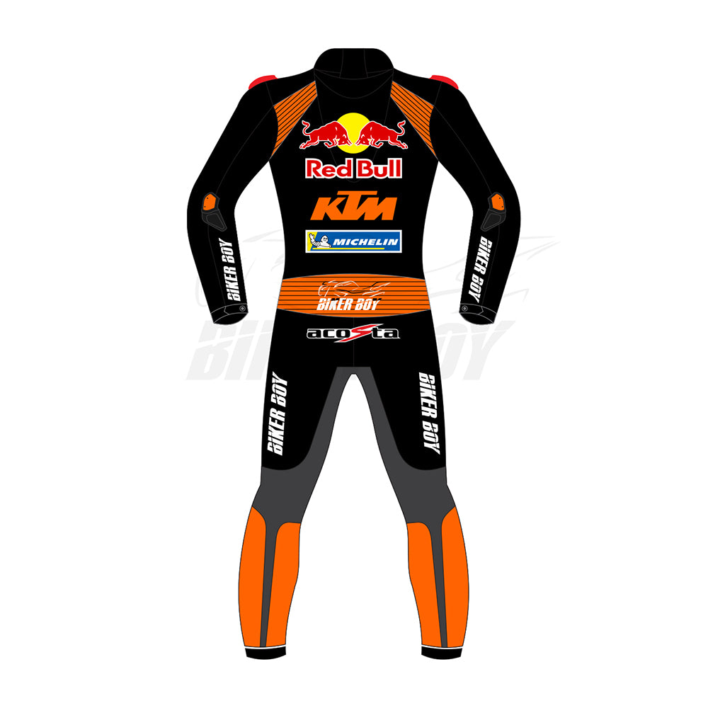 Pedro Acosta 2024 KTM MotoGP Racing Suit - Professional Leather Winter Test Gear with CE Armor and Ventilation