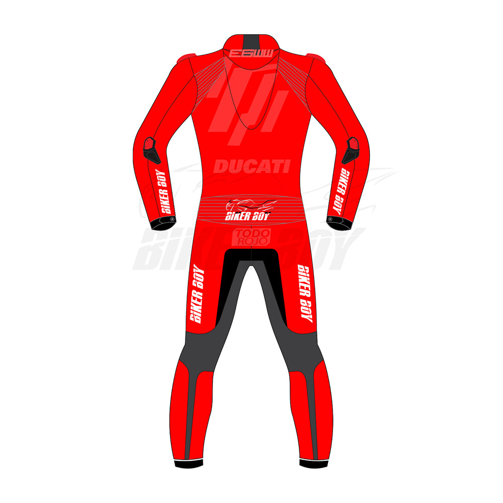 Marc Marquez 2024 Ducati MotoGP Winter Test Racing Suit - Official #93 with CE Armor and Premium Leather Protection