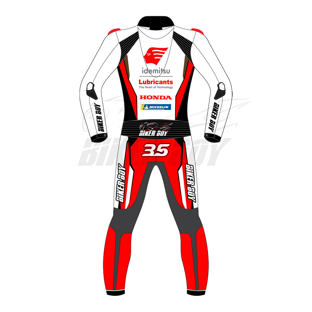 Somkiat Chantra 2025 LCR Honda MotoGP Racing Suit - Official #35 with CE Armor and Premium Leather Protection