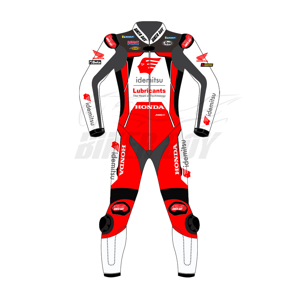 Somkiat Chantra 2025 LCR Honda MotoGP Racing Suit - Official #35 with CE Armor and Premium Leather Protection