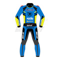 Aprilia Trackhouse MotoGP 2025 race inspired leather riding suit with CE armor and track focused design