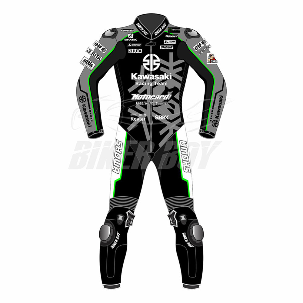Alex Lowes 2023 SBK Kawasaki Leather Racing Suit – Official 2023 Superbike Championship gear, designed for maximum performance and protection, tailored for Alex Lowes' Kawasaki team racing