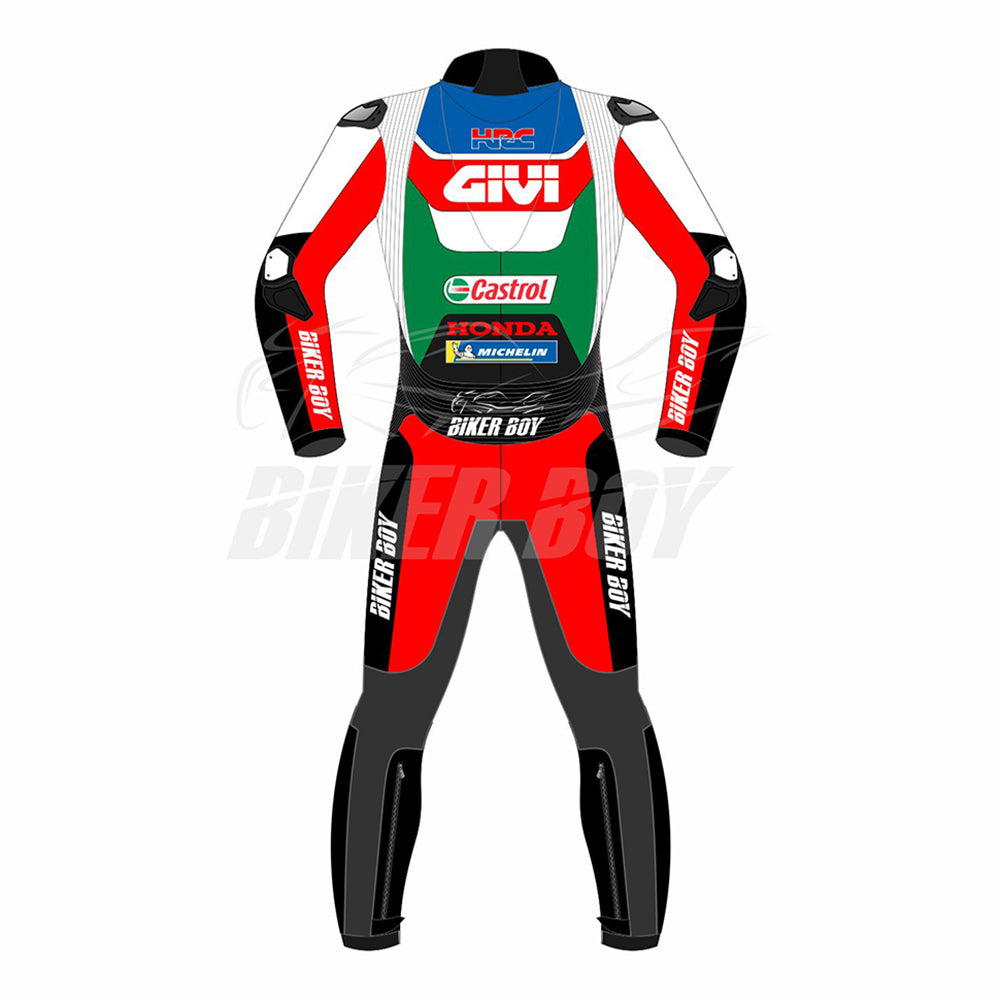 2023 Alex Rins Castrol Honda MotoGP Race Suit – Premium full leather racing suit offering superior comfort, safety, and agility for Alex Rins during the 2023 MotoGP season.