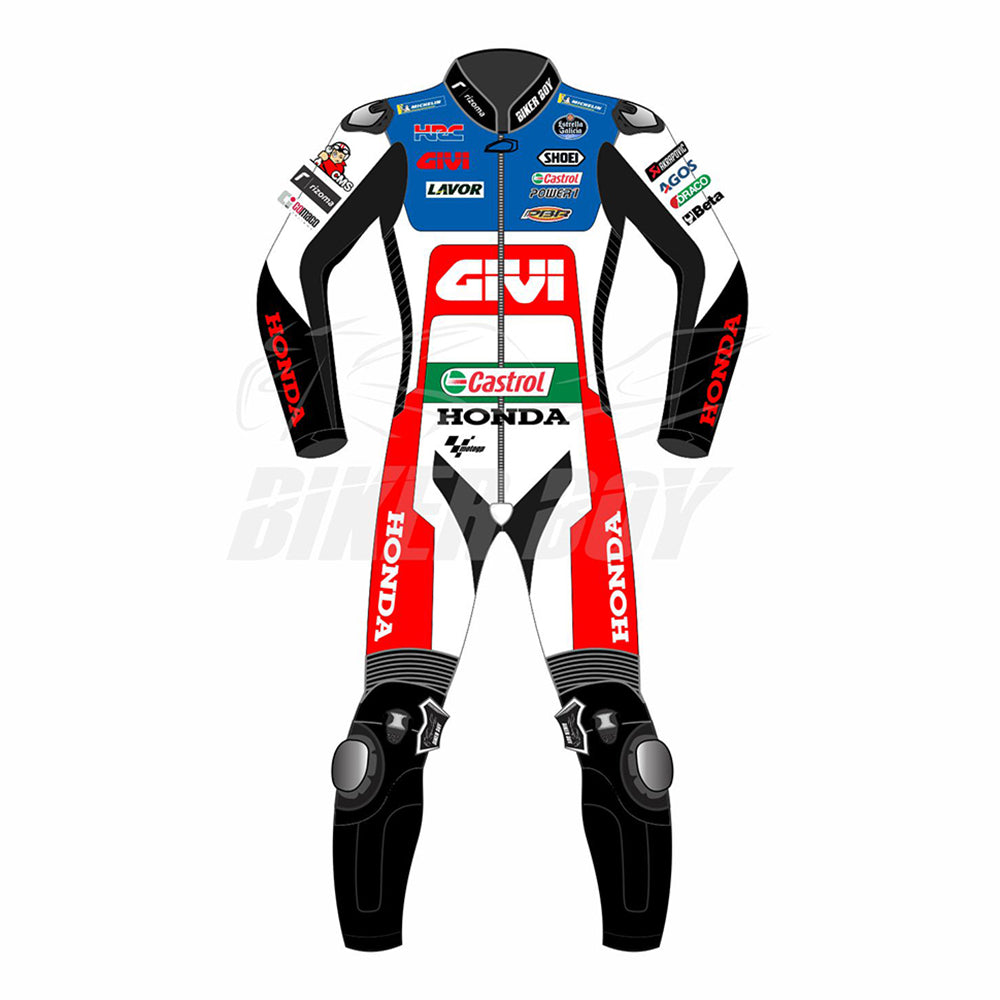 Alex Rins 2023 Castrol Honda MotoGP Race Suit – Full leather gear designed for ultimate protection and performance, crafted for Alex Rins in the 2023 MotoGP World Championship.