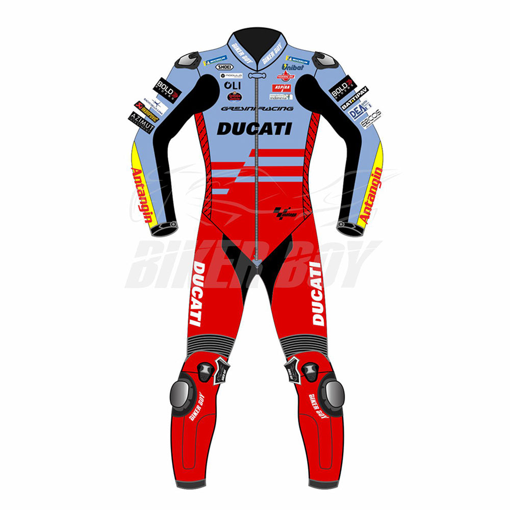 Fabio Di Giannantonio 2023 Ducati MotoGP Race Suit – Pro Replica, crafted for top-tier performance with premium materials, designed to provide maximum protection and comfort for MotoGP riders.