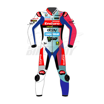 Fabio Di Giannantonio VR46 Team 2025 Suit MotoGP Leather Racing Suit Pertamina Enduro VR46 Ducati Motorcycle Gear