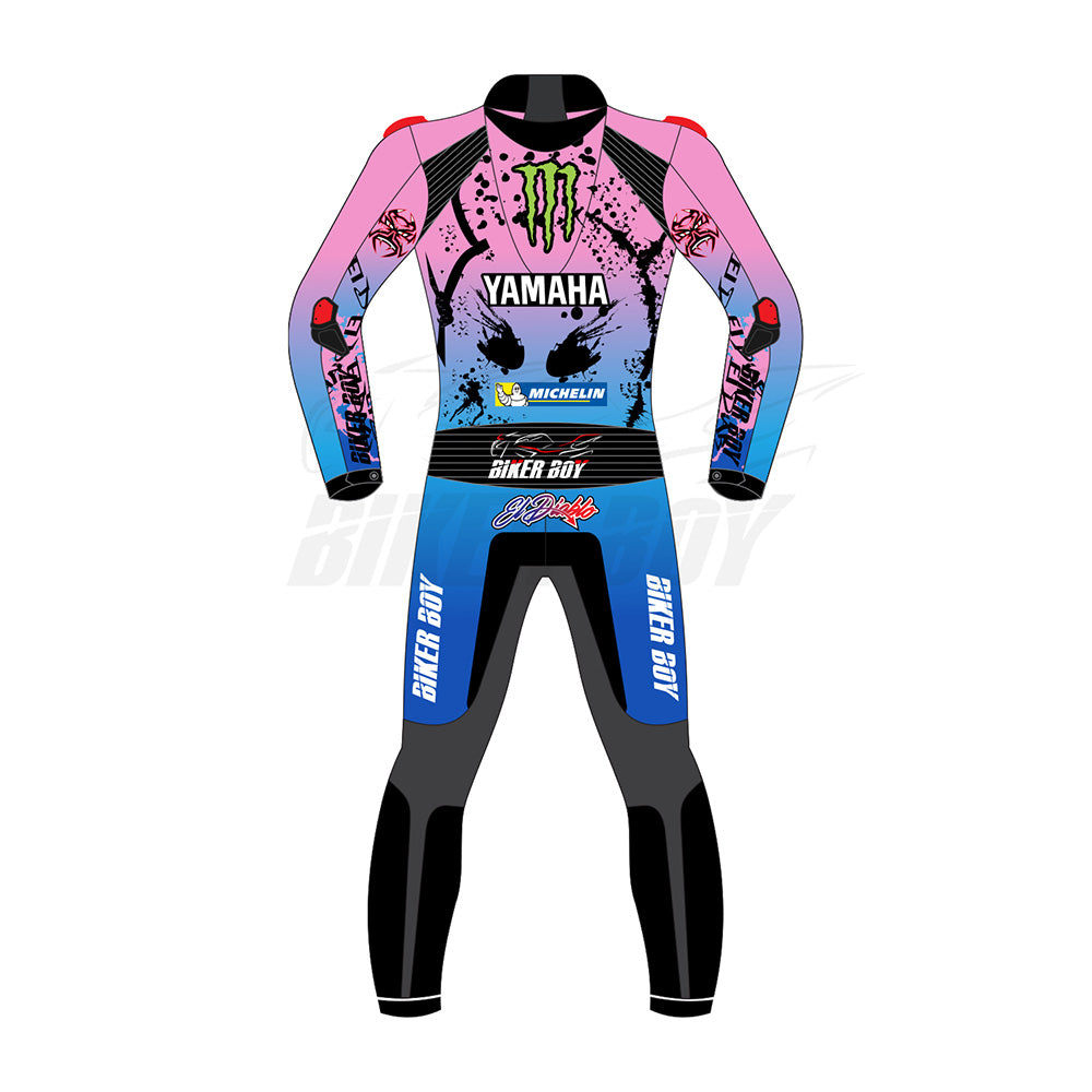 Fabio Quartararo 2024 Yamaha French GP Racing Suit – Premium Leather, CE Armor, and Stretch Panels for Maximum Protection and Flexibility