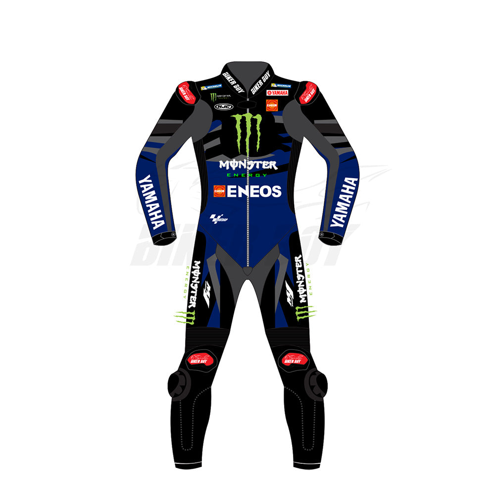 Fabio Quartararo 2024 Yamaha MotoGP Racing Suit – Monster Energy Edition with CE Armor for Maximum Protection