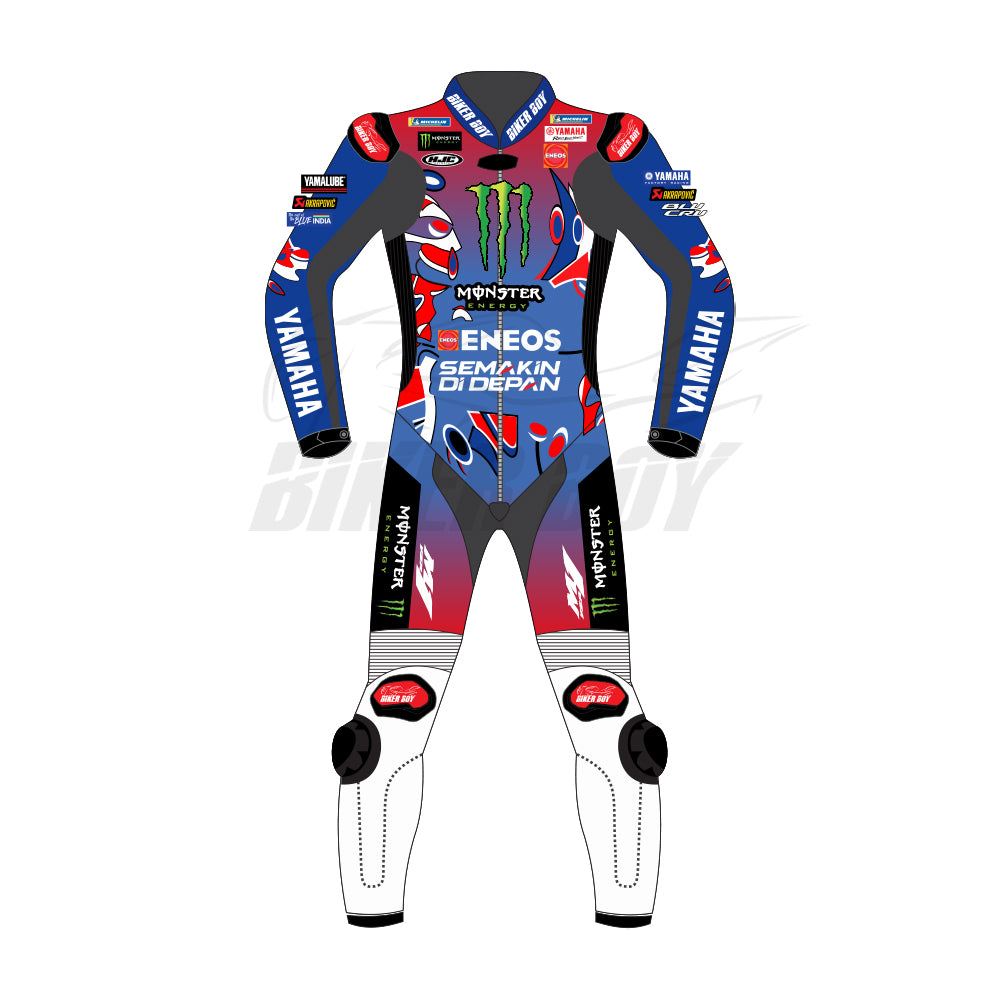 Fabio Quartararo Le Mans 2025 MotoGP Racing Suit Yamaha Motorcycle Leather Suit French Grand Prix Edition