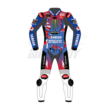 Fabio Quartararo Le Mans 2025 MotoGP Racing Suit Yamaha Motorcycle Leather Suit French Grand Prix Edition