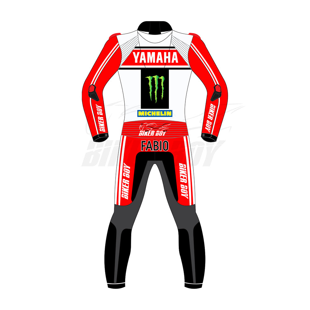 Fabio Quartararo Yamaha Leather Race Suit – British GP 2024 with CE Armor for Maximum Protection and Comfort