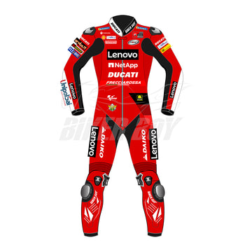 Jack Miller Ducati MotoGP Racing Suit 2022 Jerez GP – Premium Leather Motorcycle Track Suit with CE Armor, Ducati Lenovo Team Replica Gear