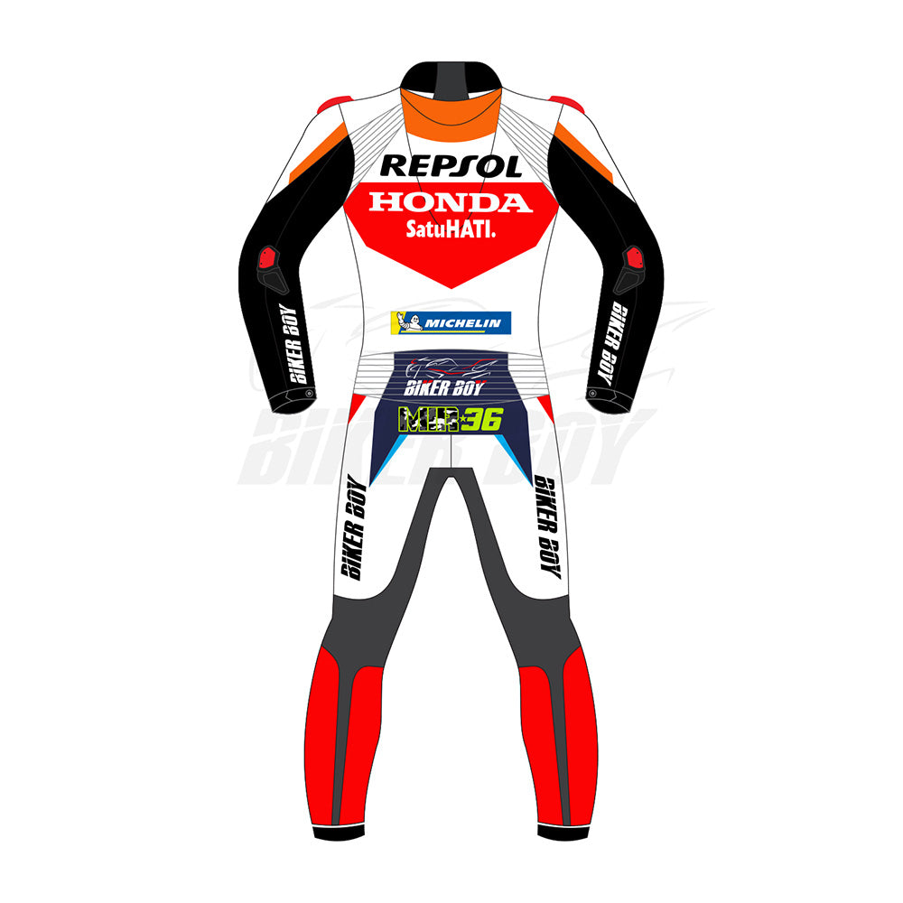 High-Performance Joan Mir 2024 Repsol Honda Racing Suit – Durable Leather, CE Armor, and Aerodynamic Fit for Professional Riders