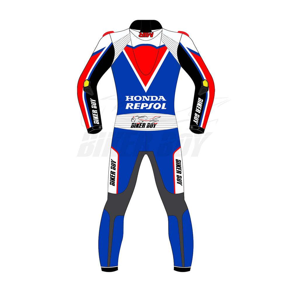 Authentic Joan Mir Honda Repsol Leather Race Suit – British GP 2024 Edition for Track Day Riders and MotoGP Fans