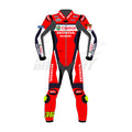 Joan Mir inspired Honda HRC 2025 MotoGP race leather suit front view with aerodynamic speed hump