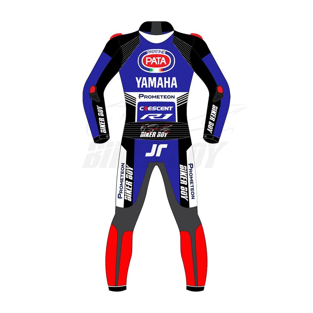 Jonathan Rea 2024 Yamaha PATA SBK MotoGP Racing Suit | Premium Leather & CE Armor for Maximum Protection