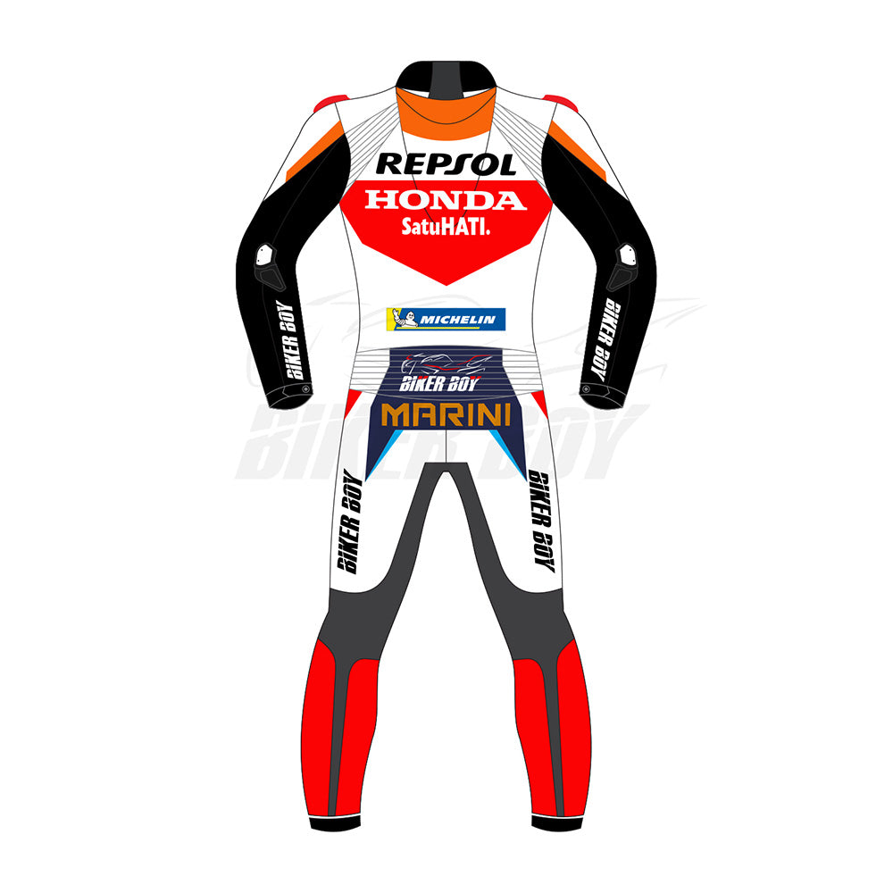 Luca Marini 2024 Honda Repsol MotoGP Suit | Premium Leather and CE Armor for Ultimate Racing Protection