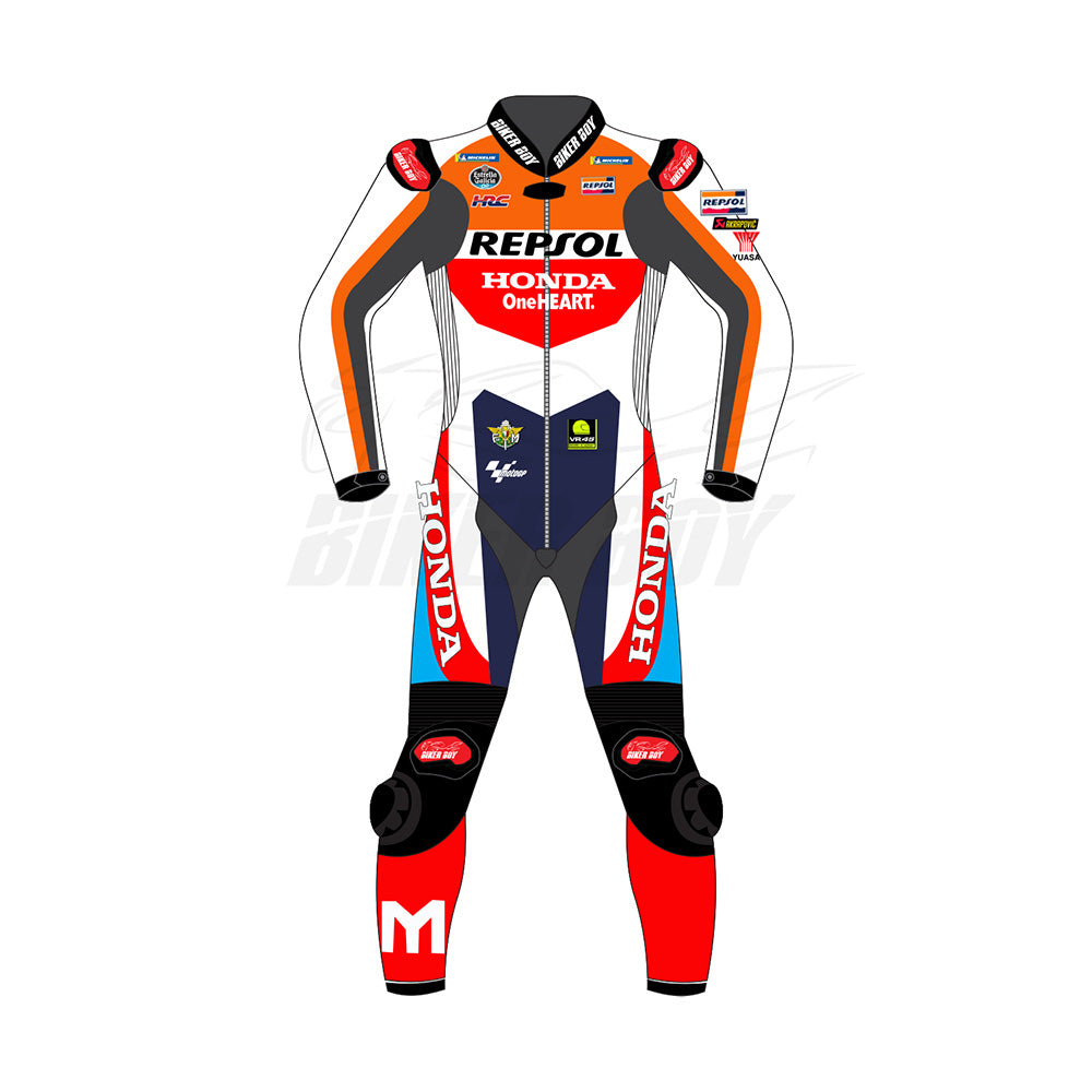 Luca Marini 2024 Honda Repsol MotoGP Suit | Premium Leather and CE Armor for Ultimate Racing Protection