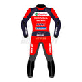 Honda MotoGP 2025 race inspired leather riding suit with CE armor and track focused design