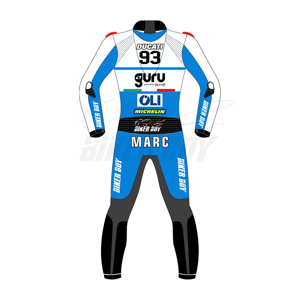 Authentic Marc Marquez MotoGP Racing Suit – Ducati British GP 2024 Edition | Premium Leather Suit for Professional Riders and Track Enthusiasts