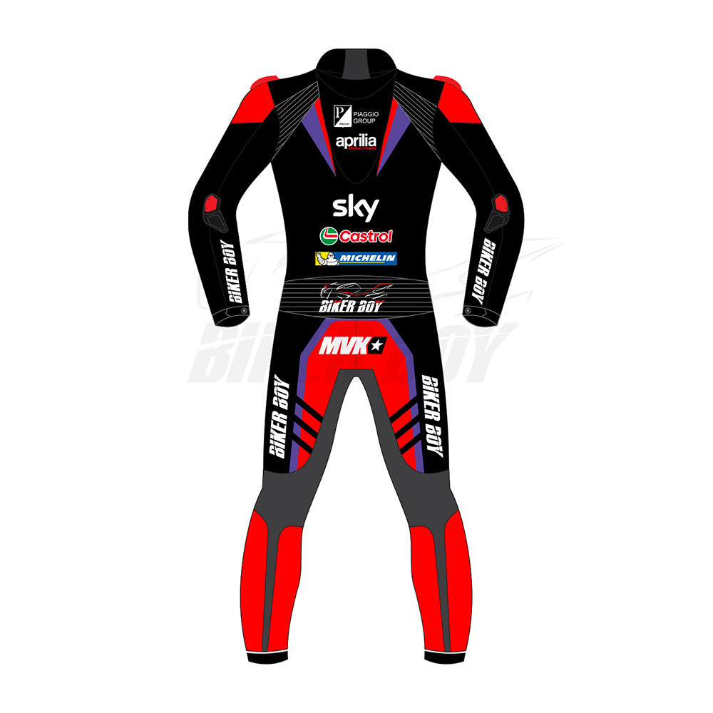 Maverick Viñales 2024 Aprilia MotoGP Racing Suit – Premium Leather, CE Armor, and Stretch Panels for Professional Protection and Flexibility
