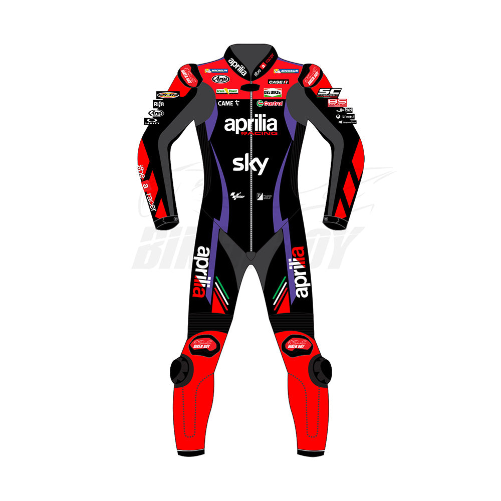 High-Performance Maverick Viñales 2024 Aprilia Racing Suit – Durable Leather, CE Armor, and Aerodynamic Fit for Maximum Safety and Comfort