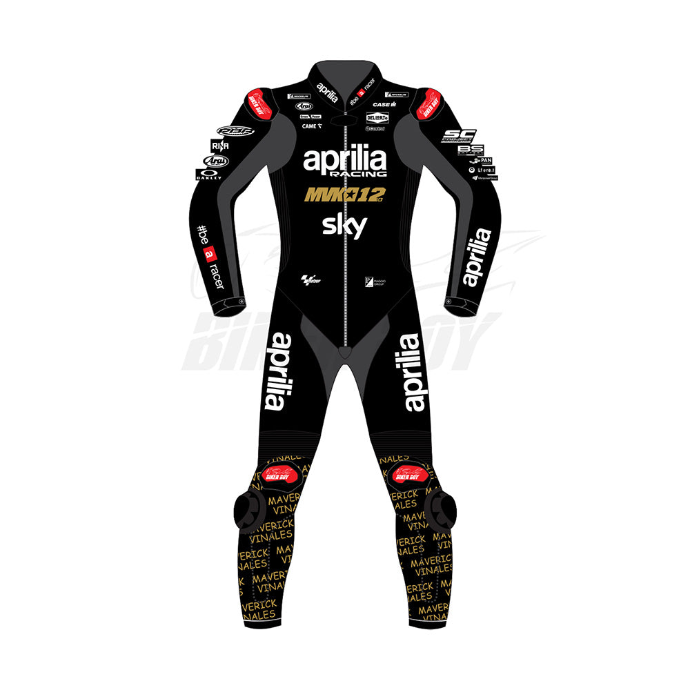 Maverick Vinales 2024 Winter Test Aprilia MotoGP Racing Suit – High-Performance Leather Gear for Riders