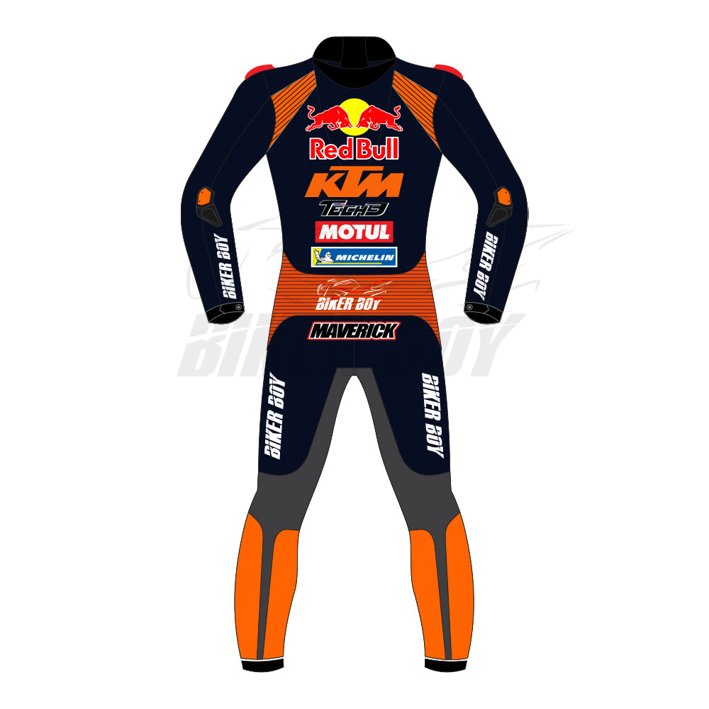 2025 Maverick Vinales KTM Red Bull MotoGP Leather Suit - Official Racing Gear for Professional Riders