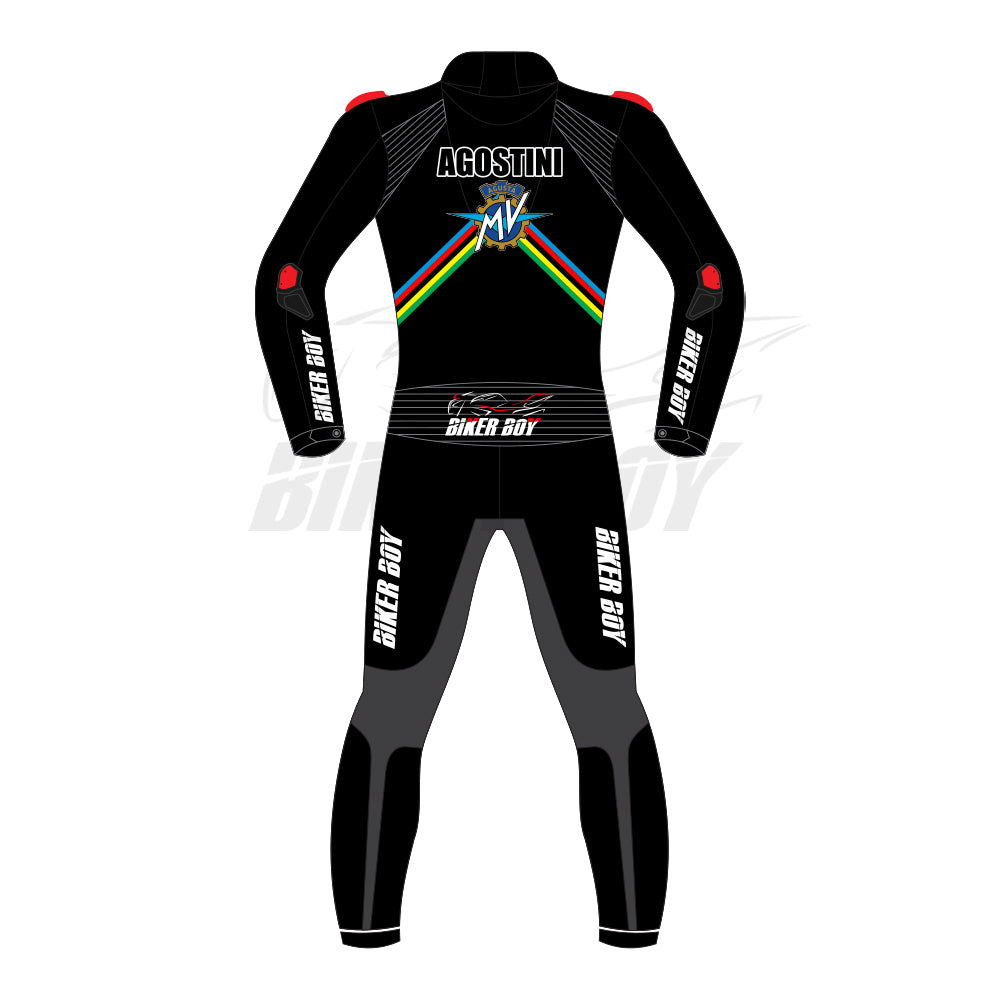 MV Agusta 2025 MotoGP Leather Race Suit - Official Gear AGO for Professional Riders