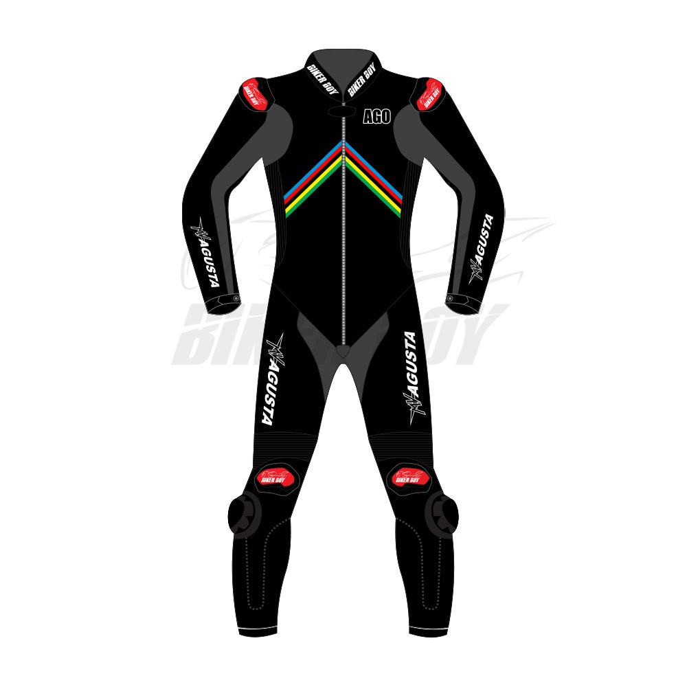 MV Agusta 2025 MotoGP Leather Race Suit - Official Gear AGO for Professional Riders