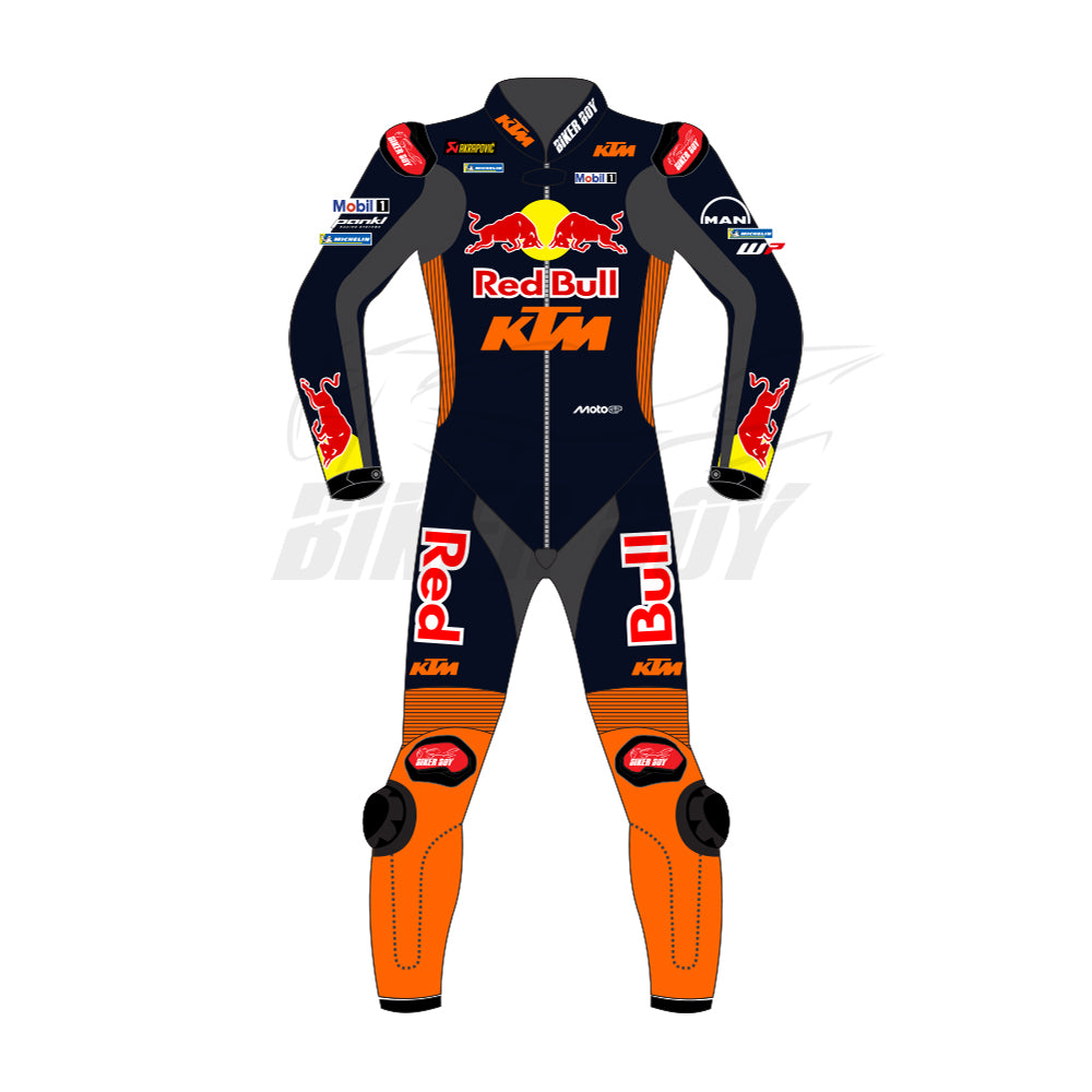 Pedro Acosta Red Bull KTM 2025 MotoGP Leather Racing Suit Factory Racing Replica with Race Team Graphics