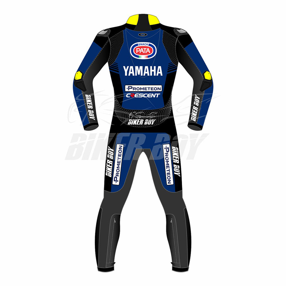 Toprak Razgatlıoğlu 2023 PATA Yamaha WSBK Race Suit – Full leather racing suit designed for high-performance protection, offering superior comfort and agility for Toprak Razgatlıoğlu in the 2023 World Superbike Championship.