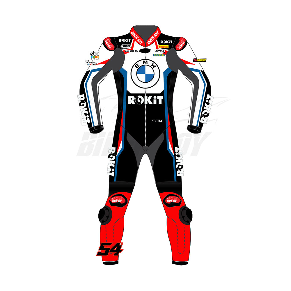 Toprak Razgatlıoğlu 2024 BMW SBK Racing Suit – Premium Leather, CE Armor, and Stretch Panels for Maximum Protection and Performance