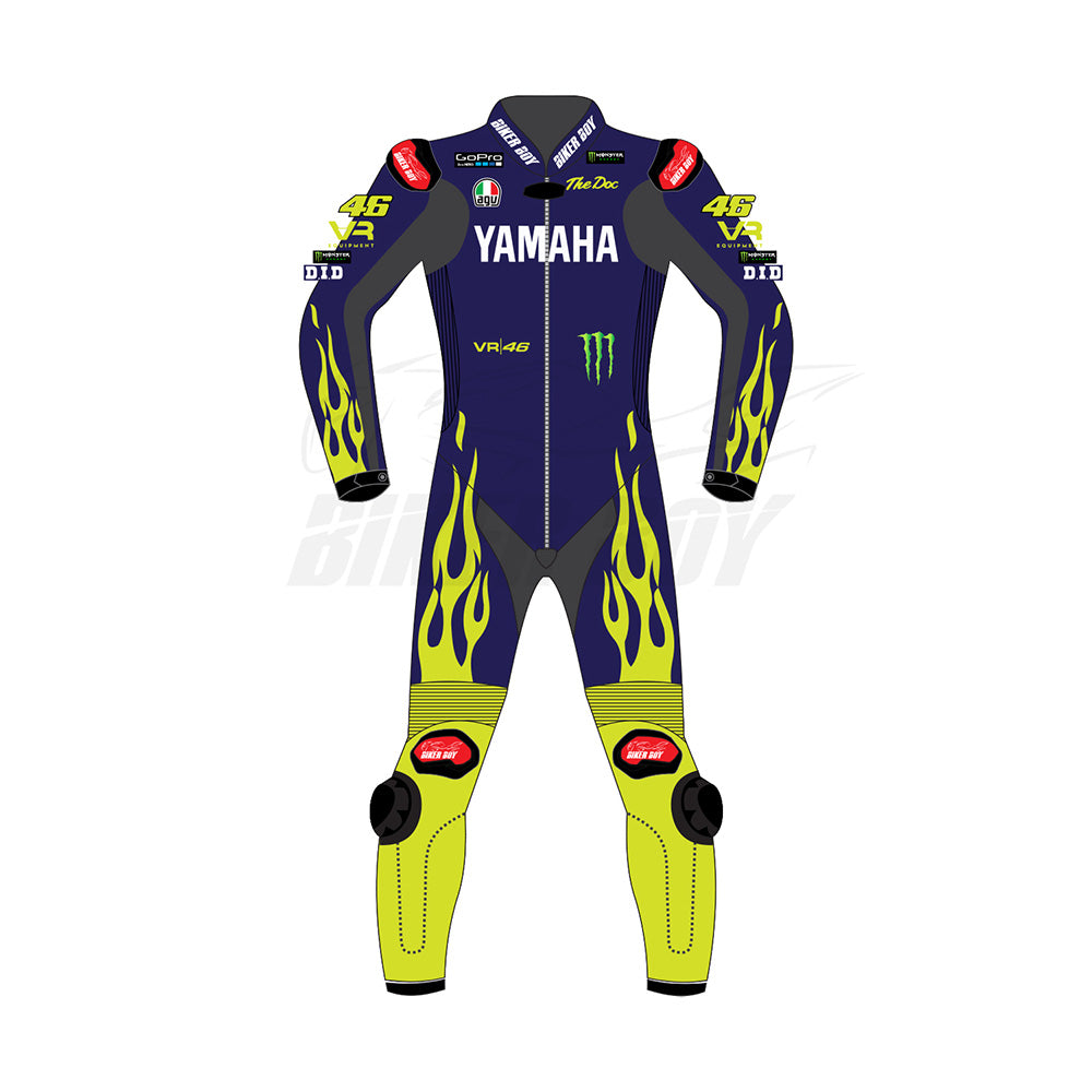 Valentino Rossi 2024 Yamaha MotoGP Racing Suit – Premium Leather, CE Armor, and Flexible Design for Maximum Protection and Comfort